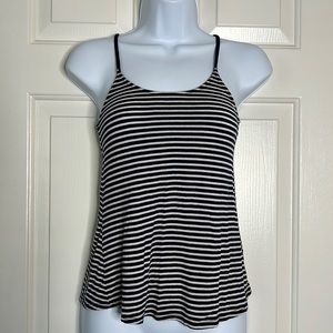 Heart and Hips Nautical Blue White Horizontal Striped Spaghetti Strap Tank